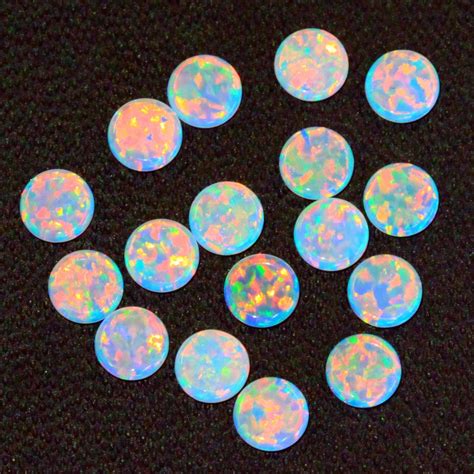 Gilson Created Opal White 4mm Coin Shaped Opals