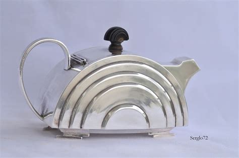 Rare Antique 925 Sterling Silver Art Deco Coffee Tea Pot Vintage