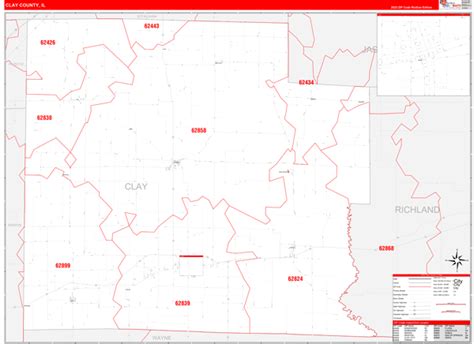 Clay County Il Zip Code Maps Red Line
