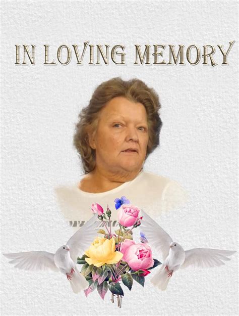 Funeral Notice For Mrs Theresa Stock