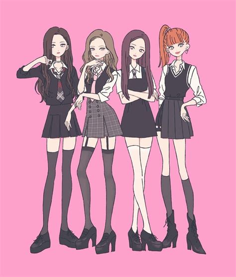 Anime and cartoons both use traditional animation production processes of storyboarding voice acting character design and cel production. #blackpink #illustration #イラスト #ファンアート | Drawing, Đang yêu ...