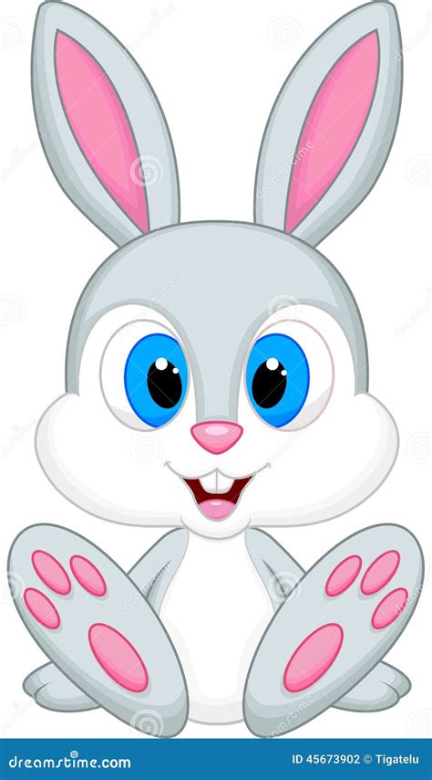 Cute Baby Rabbit Cartoon Stock Vector Image 45673902