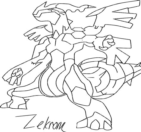 Mega Zekrom Pokemon Coloring Pages Sketch Coloring Page