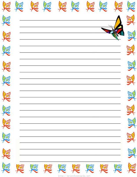 Free Printable Lined Paper With Border 5 Best Images Of Spring