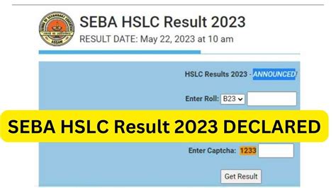 SEBA HSLC Result 2023 DECLARED At Sebaonline Org Resultsassam Nic In