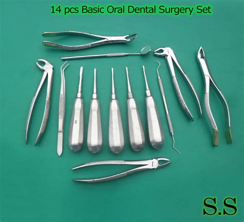 PCS BASIC ORAL DENTAL SURGERY EXTRACTING EXTRACTION FORCEPS INSTRUMENTS SET
