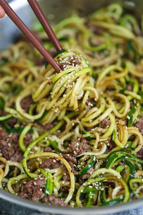 Get the best flavor by cooking the ingredients separately in the stir fry.; Korean Beef Zucchini Noodles - LOW CARB Korean beef bowls ...