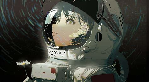 1920x1080px 1080p Free Download Anime Girl Short Hair Astronaut