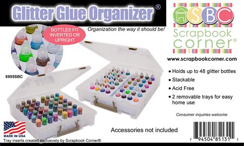 Stickles Glitter Glue Organizer Holds 48 Glue Bottles Inverted Or