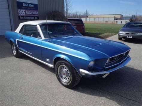 Acapulco Blue Big Block 1968 Ford Mustang Gt Convertible 4 Speed