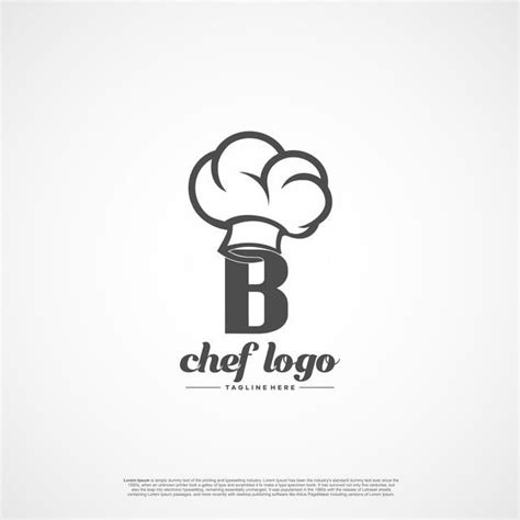 Initial Letter B Logo With Hat Chef For Restaurant Logo Template