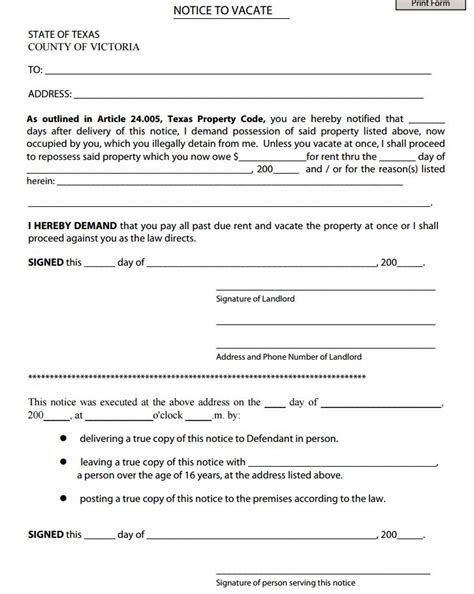 As a landlord, you will likely need to terminate a lease with a tenant. Free Texas Notice to Vacate | PDF Template | Form Download