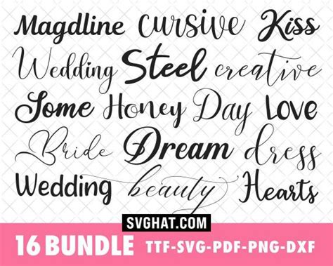 Cursive Svg Fonts Bundle Wedding Font Bundle For Cricut Silhouette