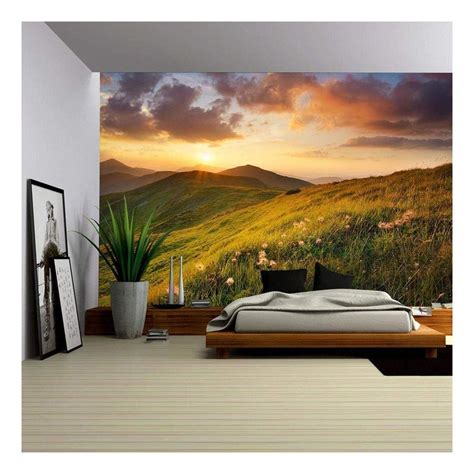 Wall26 Mountain Field During Sunset Beautiful Natural Landscape