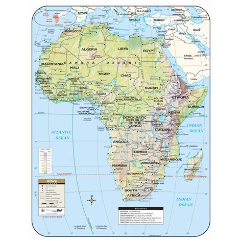 Africa Wall Map Physical Mapscomcom Images