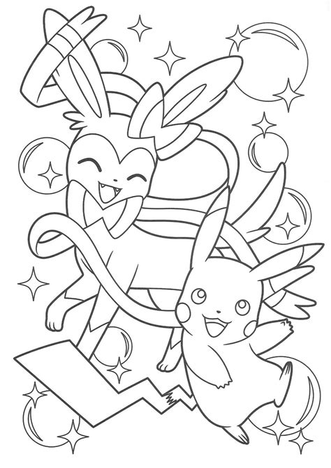 Sylveon And Eevee Coloring Pages Pokemon Coloring Page Eevee Sylveon