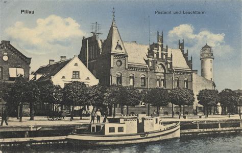 Pillau Ostpreußen Postamt Und Leuchtturm