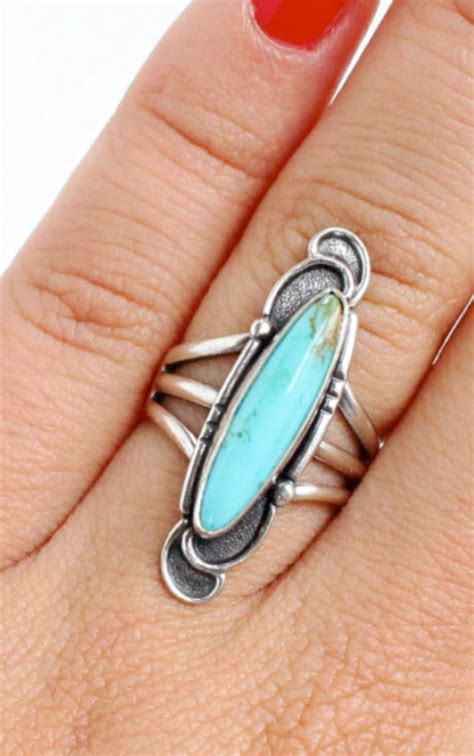 Turquoise Turquoise Rings Turquoise Sterling Silver Vintage Sterling