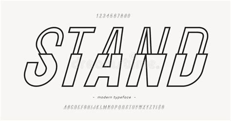 Vector Stand Font Slanted Style Modern Typography Stock Vector