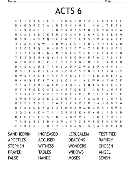 Acts 6 Word Search Wordmint