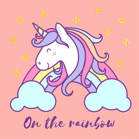 Cute Unicorn Cartoon Character Illustration Design Vector Illustration