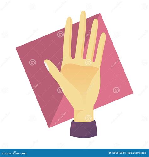 Hand Showing Five Fingers Vector Illustration Decorative Design Stock