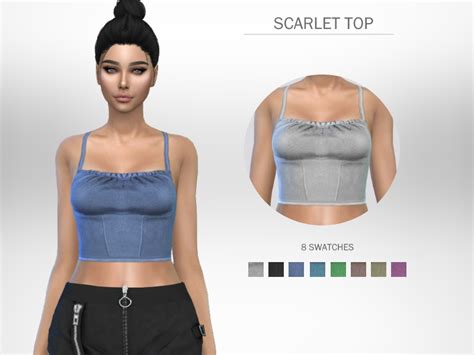 Scarlet Top By Puresim At Tsr Sims 4 Updates
