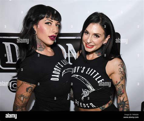 June Glendale California USA Jessie Lee And Joanna Angel Attends Doom S Whiskey