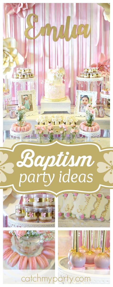Baptism Emilias Pink Baptism Catch My Party Baptism Party