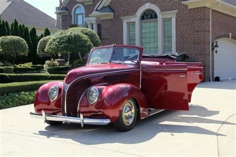 Rare 1938 Ford Coupe V8 4 Door Convertible Classic Street Rod Red And Cream