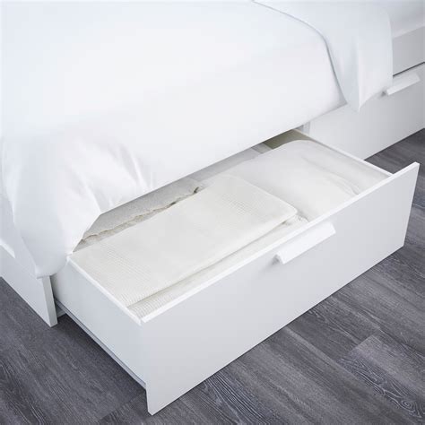Brimnes Bed Frame With Storage And Headboard White Queen Ikea