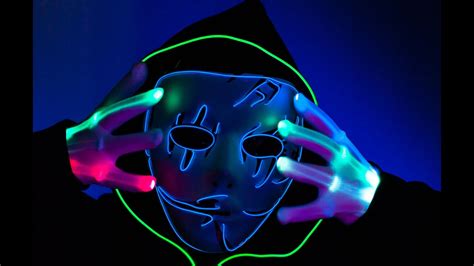 Neon Led El Wire Mask Rave Mask Halloween Mask From Turnneon Youtube