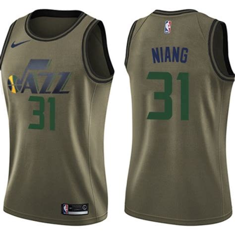 Nike Utah Jazz Swingman Green Georges Niang Salute To Service Jersey