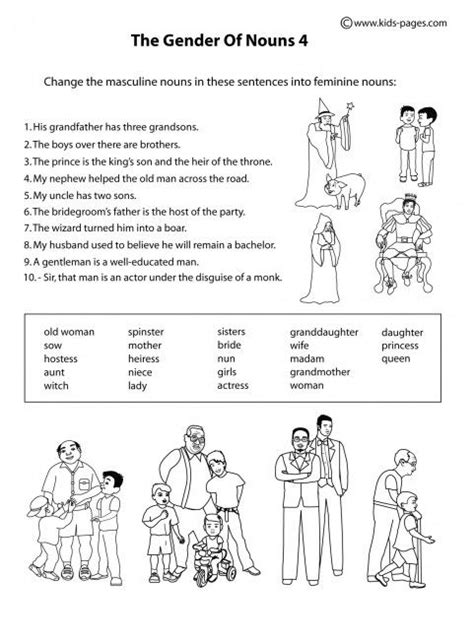 Eflessentials Efl The Gender Of Nouns Worksheet Primaryleapco Grammar