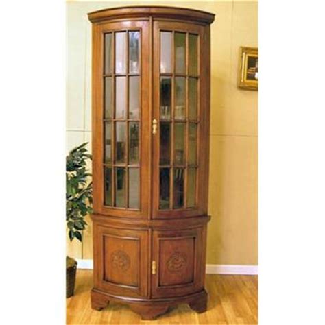 Designed to proudly put some of your favorite items on display. 100 % Solid Mahogany Corner Curio Cabinet #971792