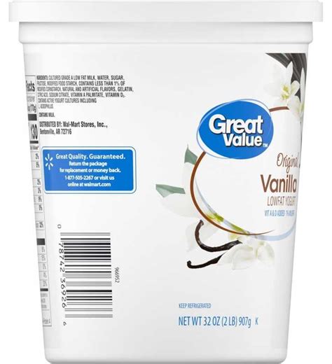 Great Value Lowfat Vanilla Yogurt 32 Oz