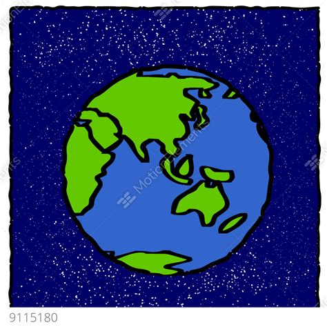Cartoon Earth Coloured Stock Animation 9115180