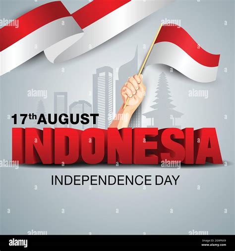 Happy Independence Day Indonesia Vector Illustration Of Indonesian