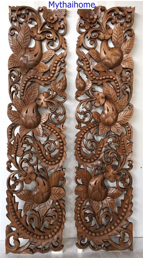 72 Inches Pair Extra Large Flower Wood Wall Art Mandala Wooden Etsy