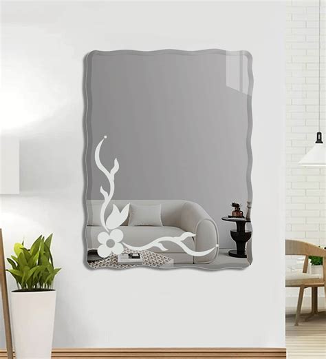 Buy Frameless Rectangular Zig Zag Curve Frosted Bevelled Wall Mirror At 6 Off By Flair Glass