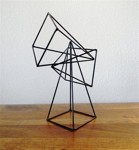 Reserved Geometric Pyramid Sculptures Set Of By Ragnbonevintage Metal