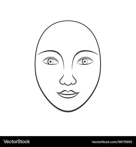 human face line art