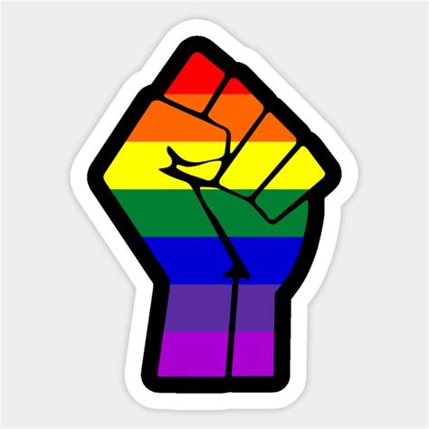 Gay Pride Raised Fist Gay Pride Month Sticker Teepublic