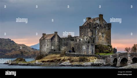 Twilight Over Eilean Donan Castle On Loch Duich Dornie Western