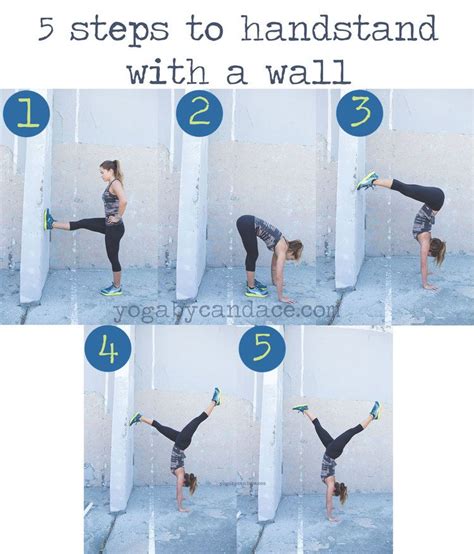 5 Steps To Handstand With A Wall Handstand Yoga Handstand Wall Yoga