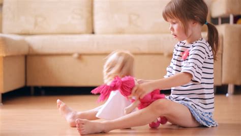 Little Girl Playing With A Stock Footage Video 100 Royalty Free