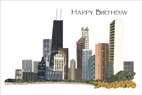 Happy Birthday Chicago Skyline Card Yelp