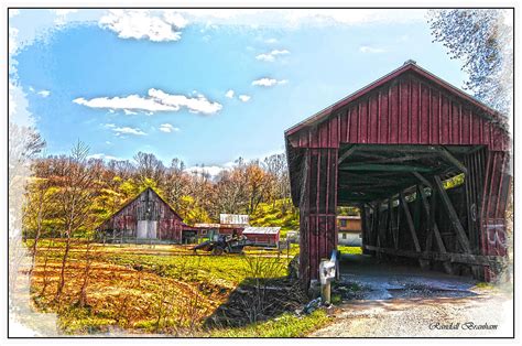 Old Barn And Older Covered Bridge Photograph By Randall Branham Fine