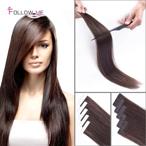 Double Tape In Human Hair Extensions Remy Brazilian Tape In Extensions