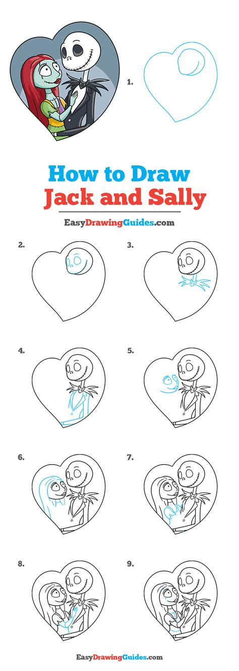 How To Draw Jack And Sally From The Nightmare Before Christmas Really